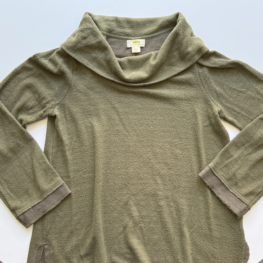 Anthropologie Maeve Cowl neck tunic sweater olive green large